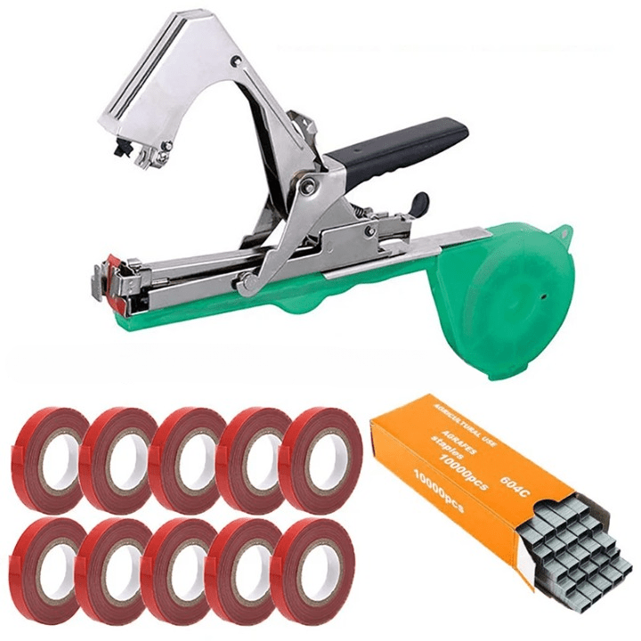 Machine Premium d'Attache pour Plantes (+ Agrafes et 10 Rouleaux de Bandes Offerts)
