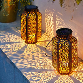 Lampe Rétro Style Lanterne avec Panneau Solaire