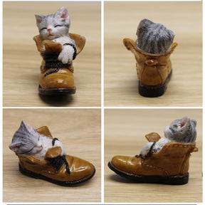 Sculpture de Chaton Endormi