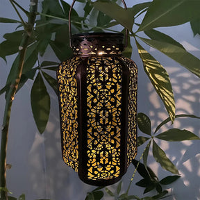 Lampe Rétro Style Lanterne avec Panneau Solaire
