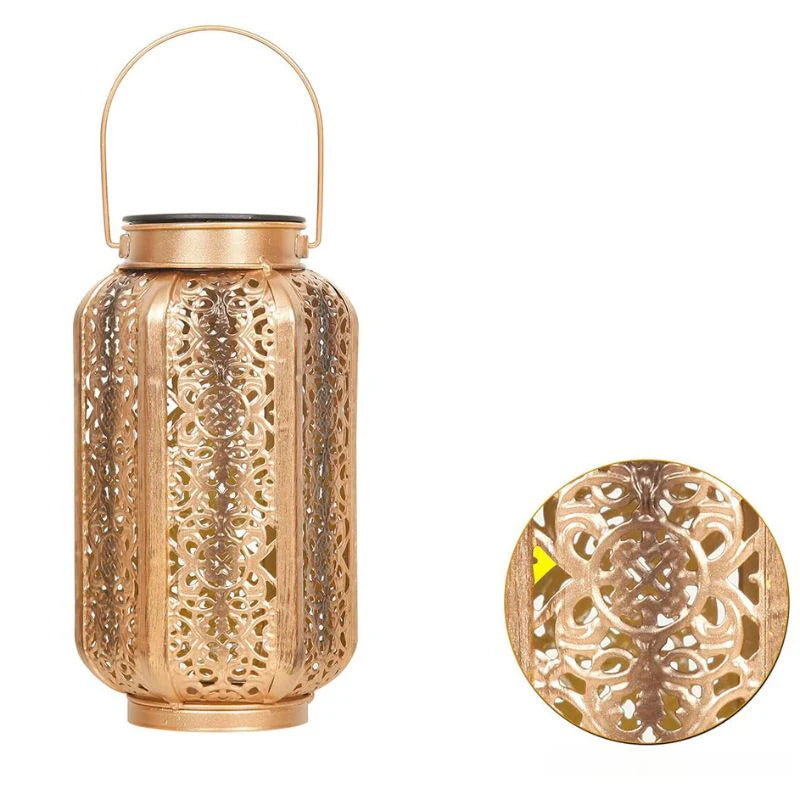 Lampe Rétro Style Lanterne avec Panneau Solaire