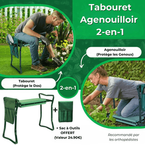 Tabouret Agenouilloir Pliable Multifonction (+Sac à Outils Offert)
